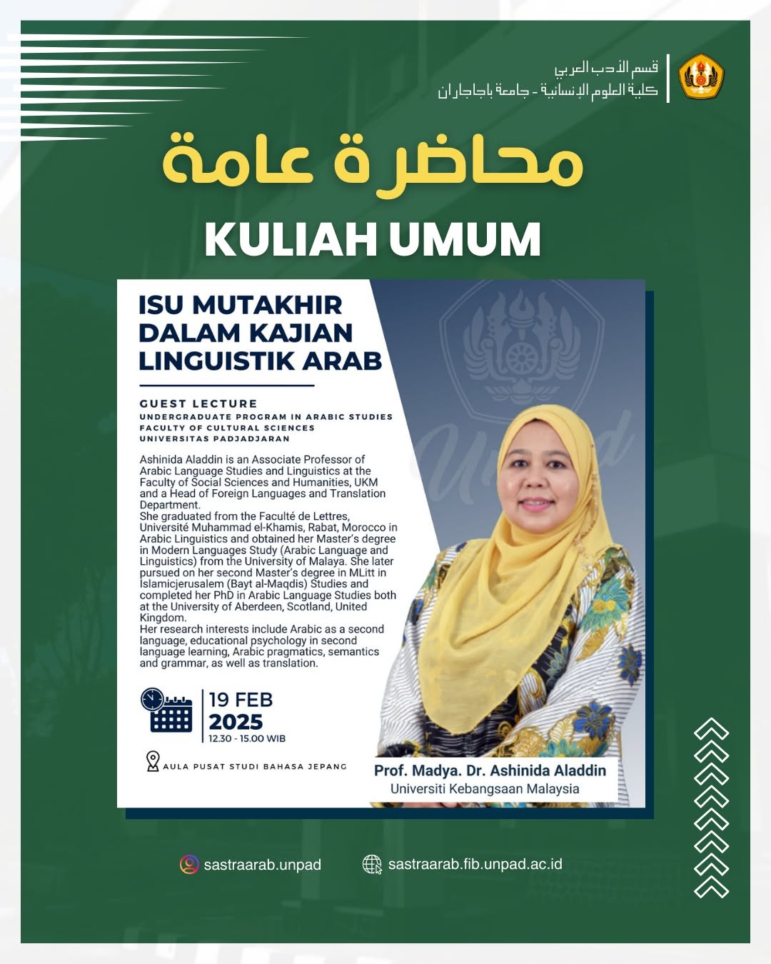 Prodi Sastra Arab Unpad Gelar Kuliah Umum tentang Isu Mutakhir Linguistik Arab
